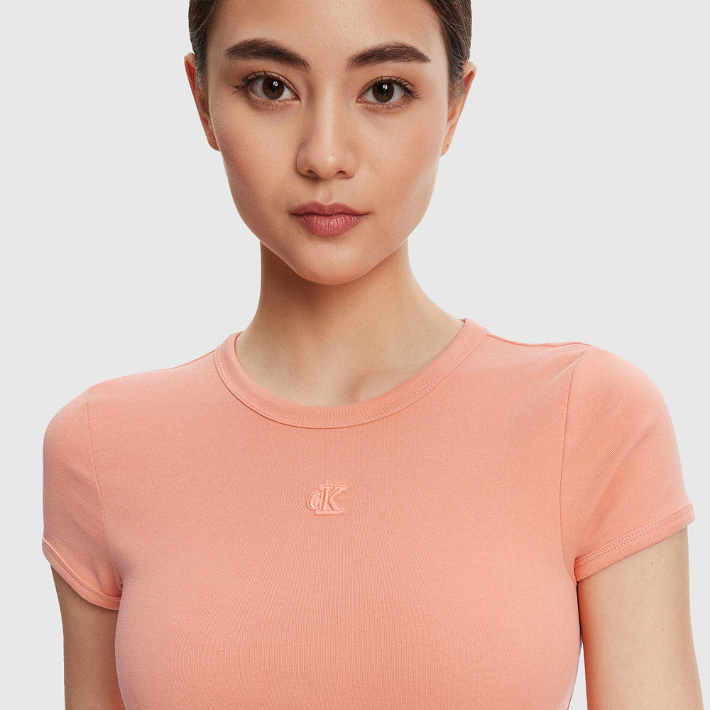 Rib Mini Dress - Powder Orange