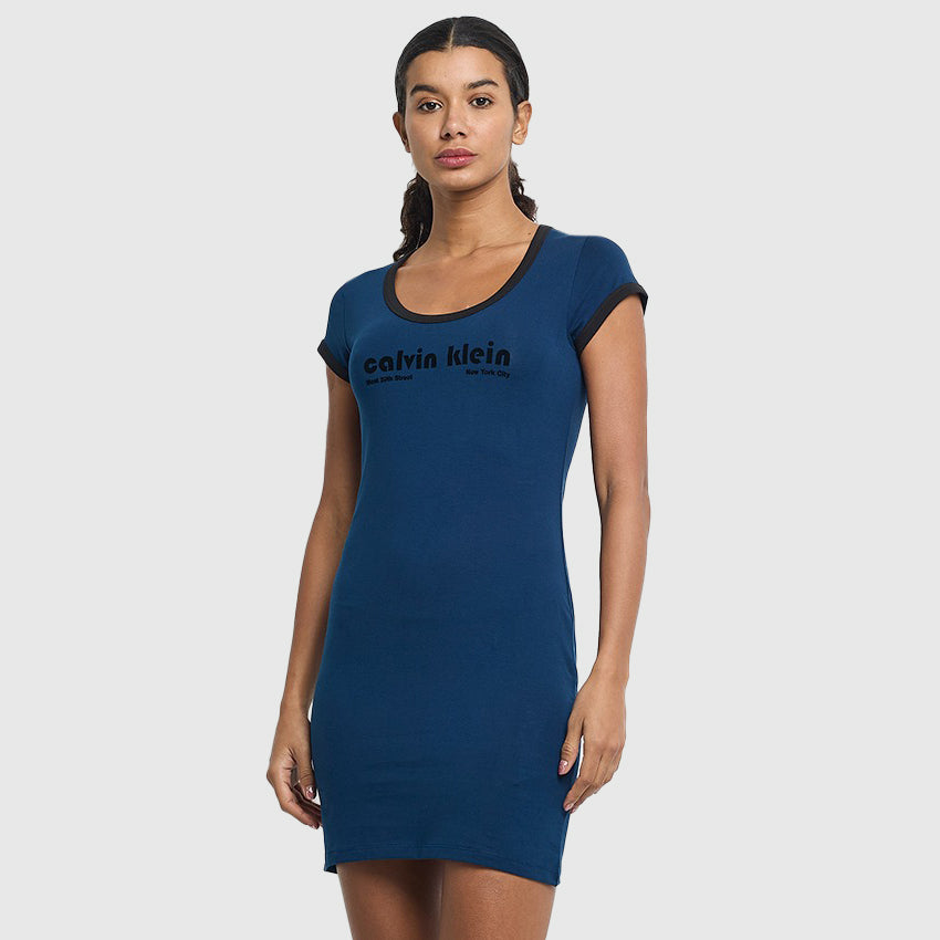 Calvin Klein Graphic  Baby T-Shirt Dress - Navy |ThirdBaseUrban