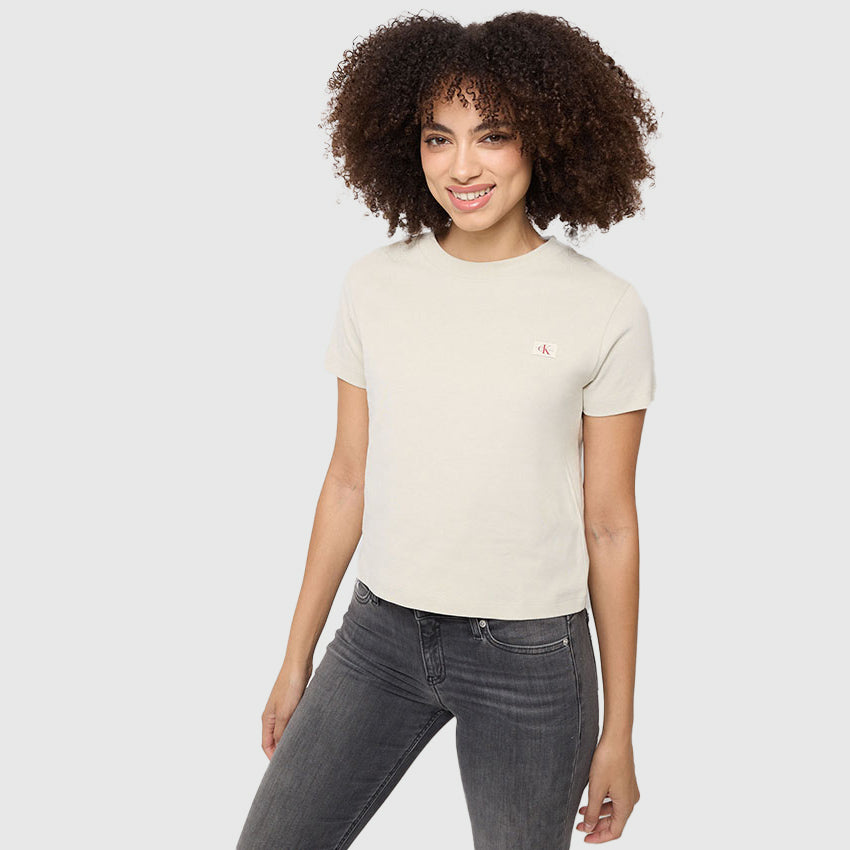 Calvin Klein Woven Peached Baby T-Shirt - Beige |ThirdBaseUrban