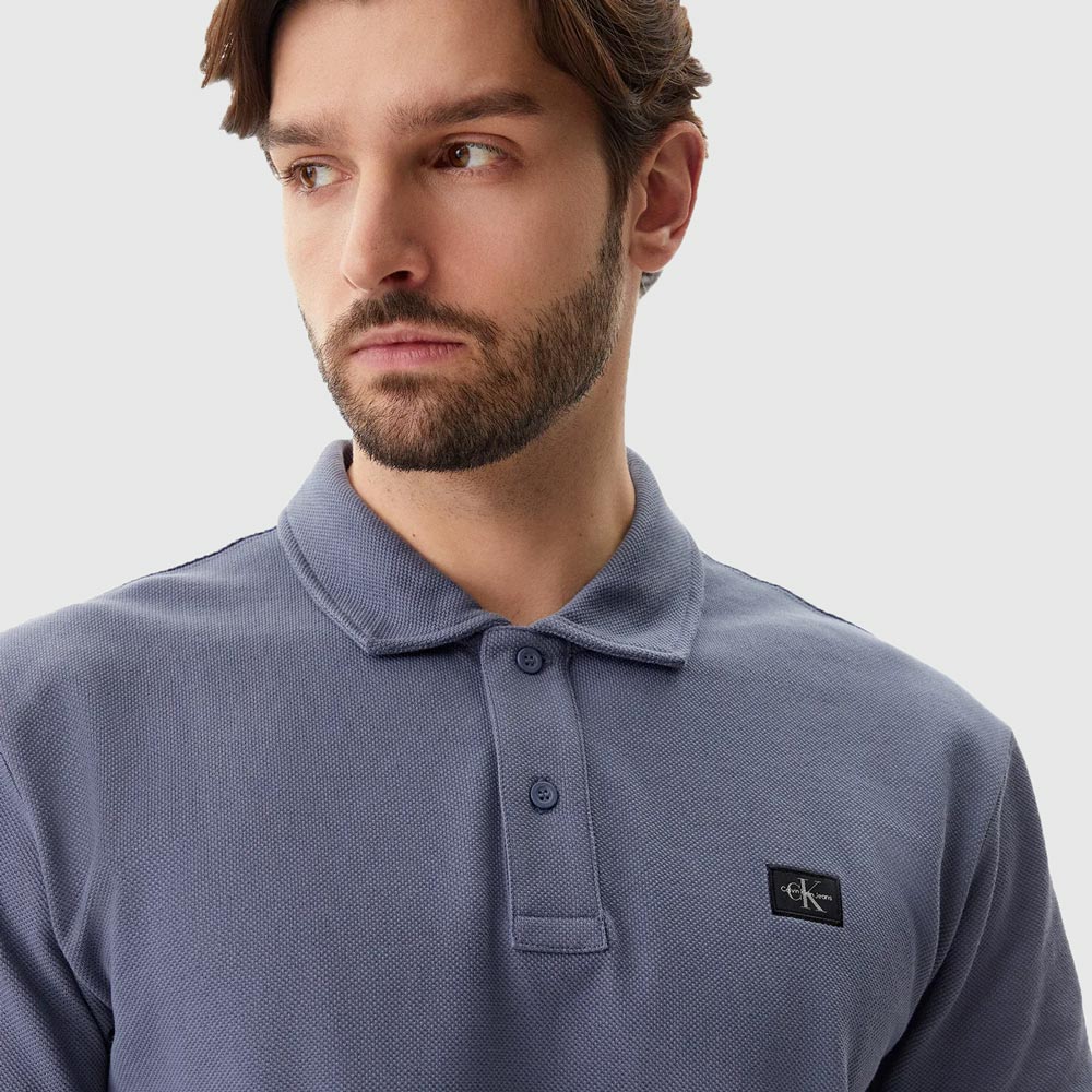 Woven Label Golfer - Blue Grey