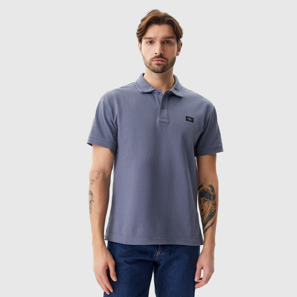 Calvin Klein Woven Label Golfer - Blue Grey |ThirdBaseUrban