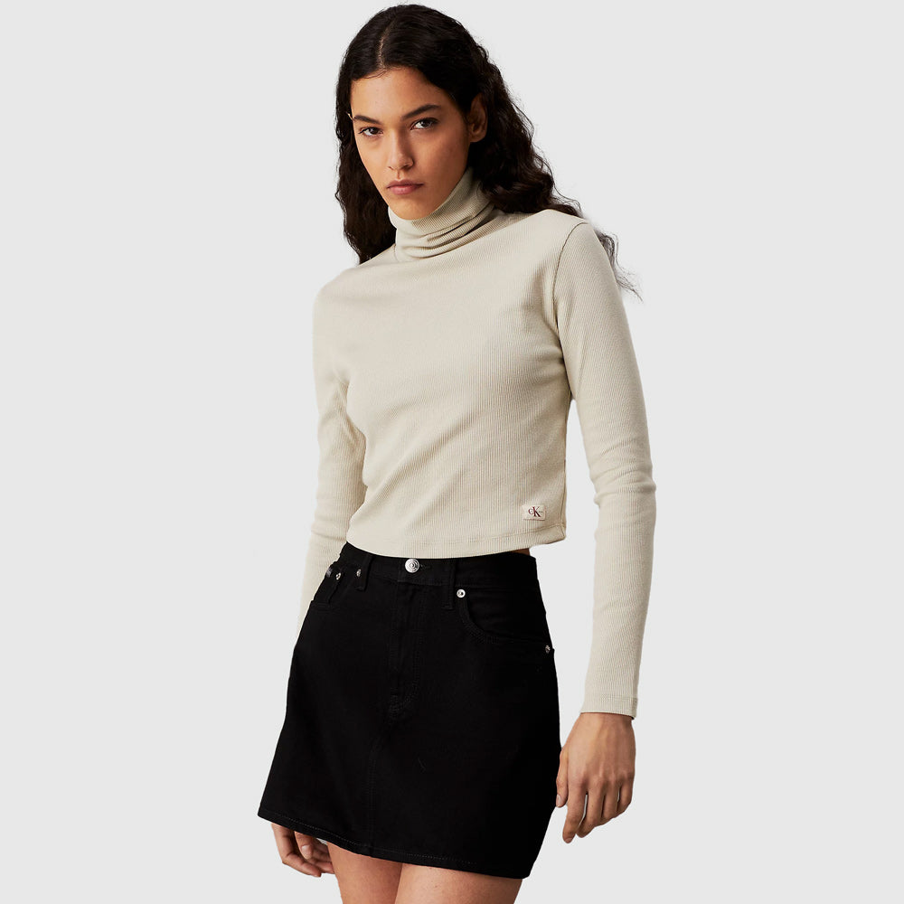 Calvin Klein Rib Rollneck - Beige |ThirdBaseUrban