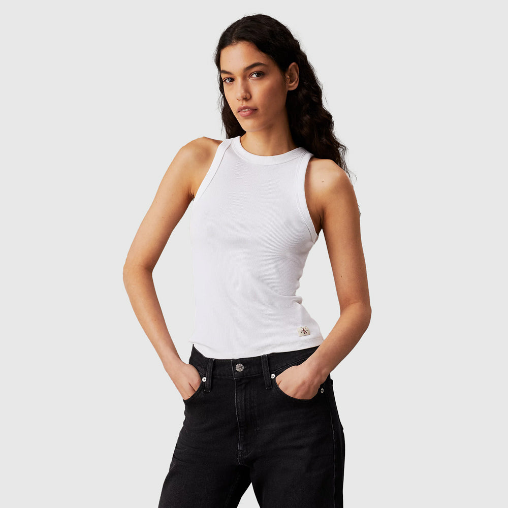 Calvin Klein Rib Tank Top - White |ThirdBaseUrban