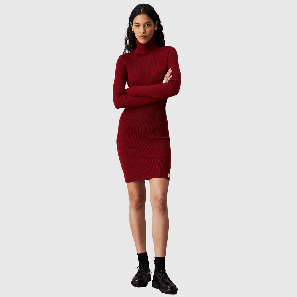 Calvin Klein Woven Sweater Dress - Wine |ThirdBaseUrban