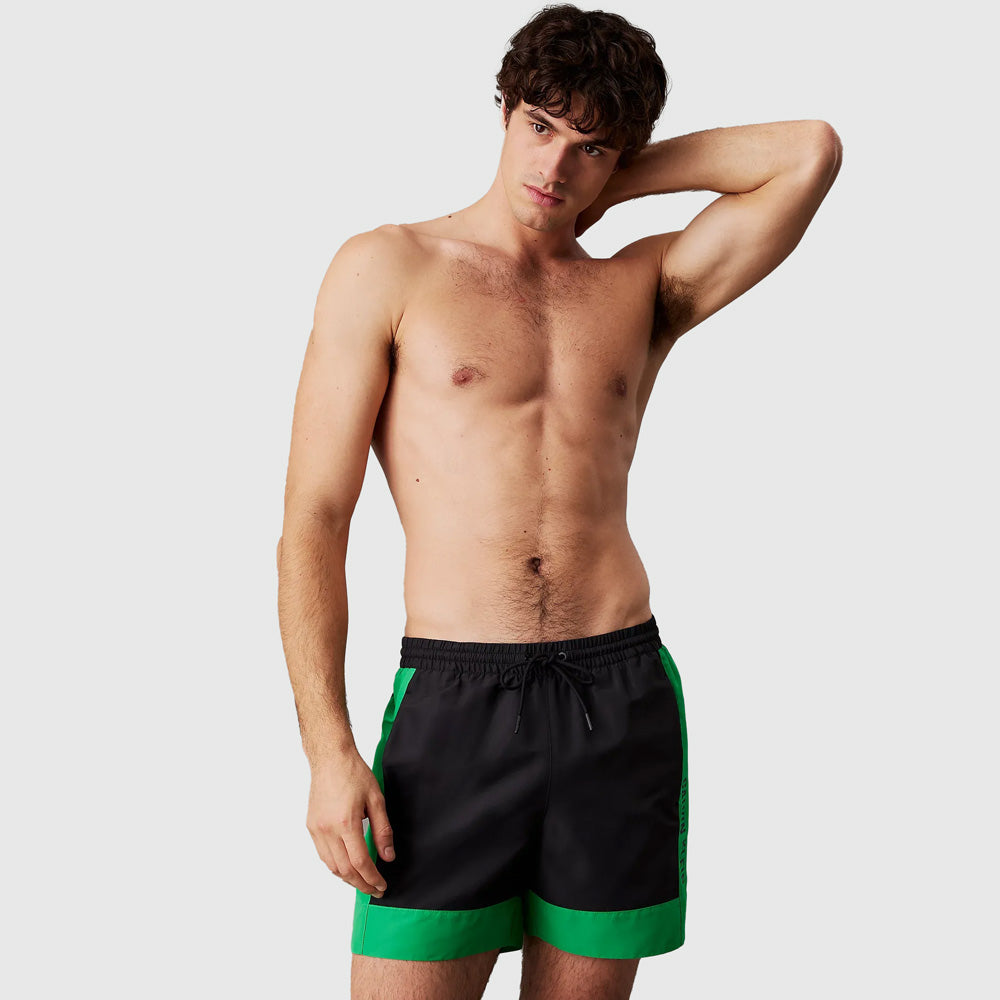 Calvin Klein Swim Drawstring Shorts - Green Multi |ThirdBaseUrban