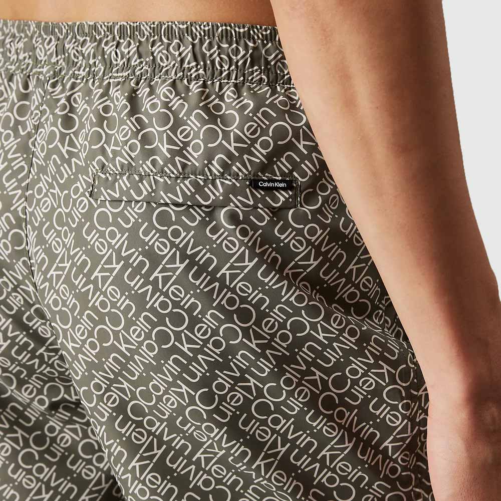 Swim  Drawstring-Print Shorts - Green