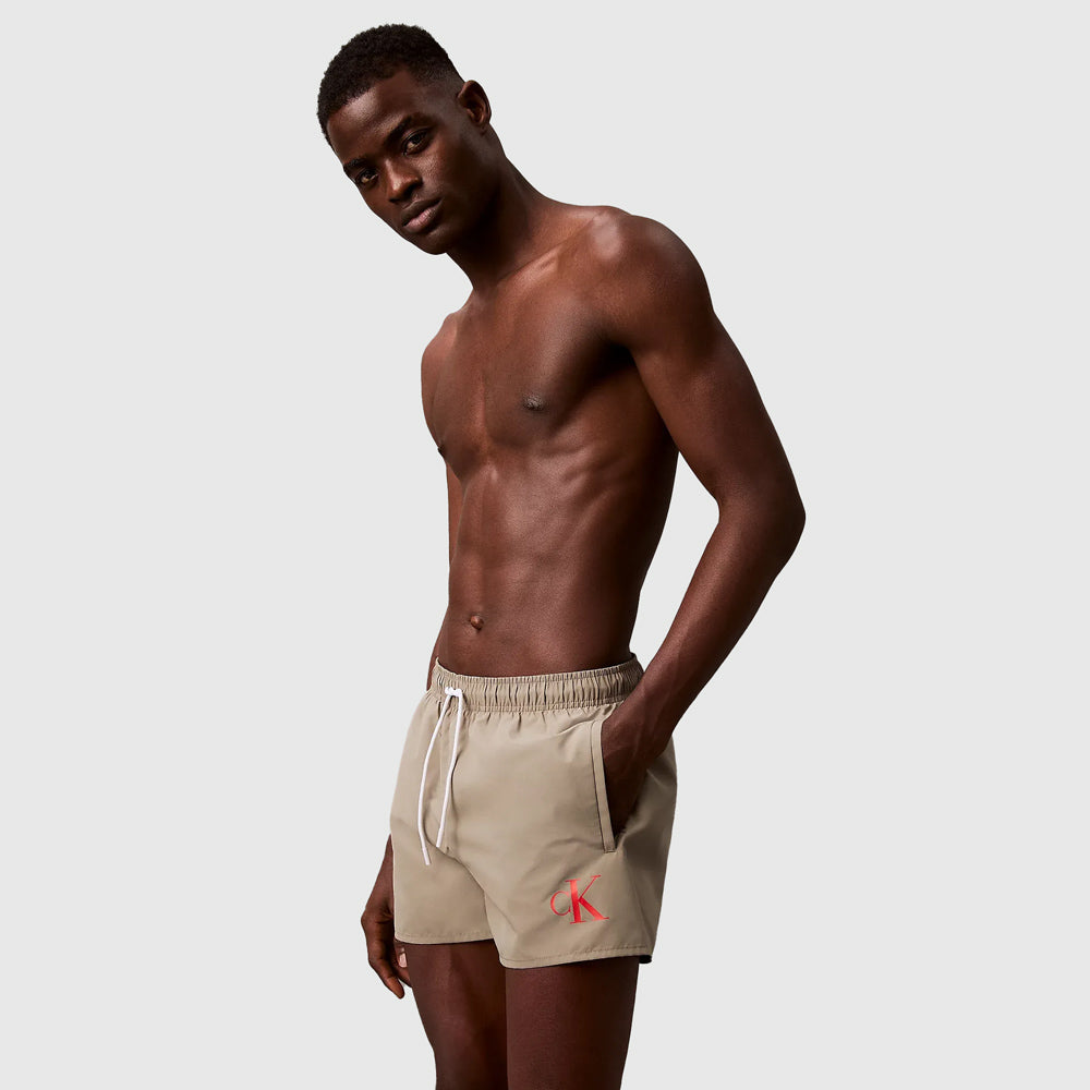 Calvin Klein Swim Drawstring Short - Light Brown|ThirdBaseUrban