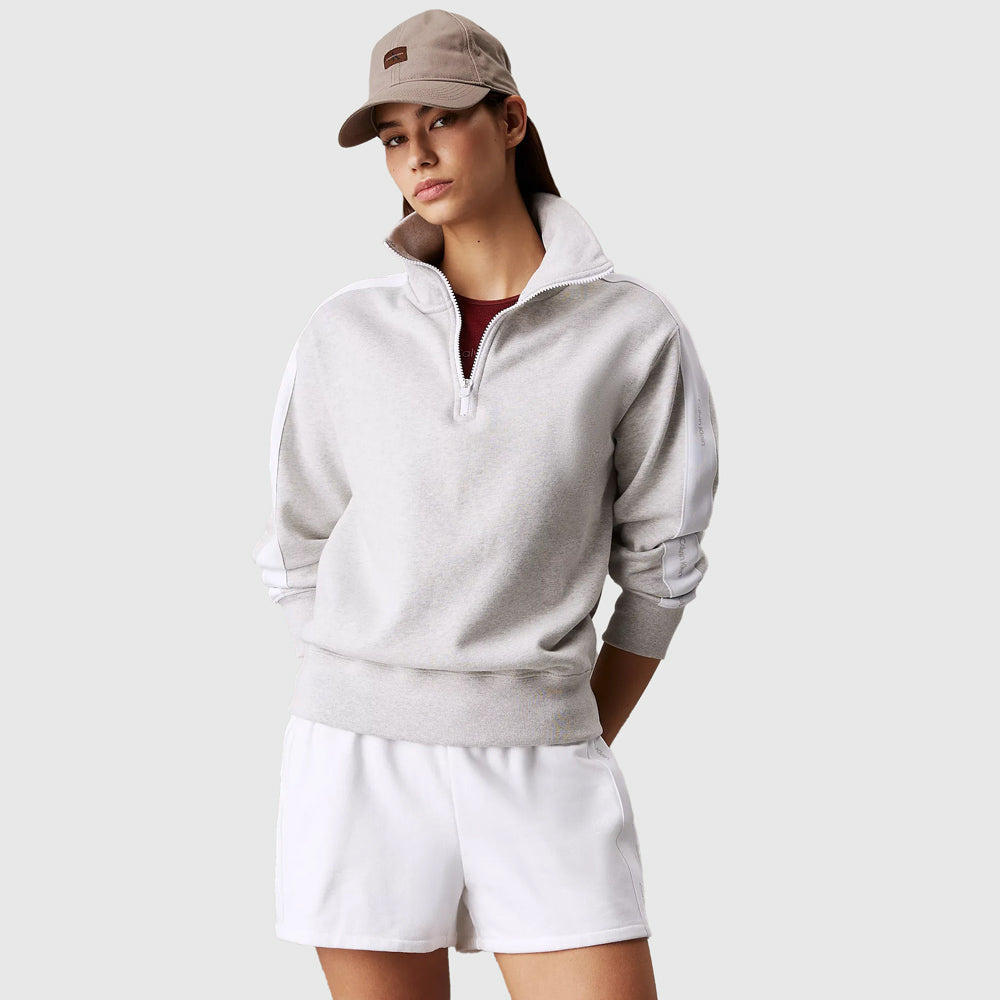 Calvin Klein Zip Sweatshirt - Light Grey Heather |ThirdBaseUrban
