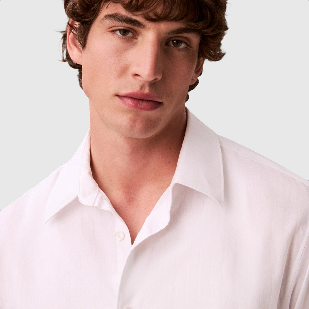 Aop Jacquard Easy Shirt - White