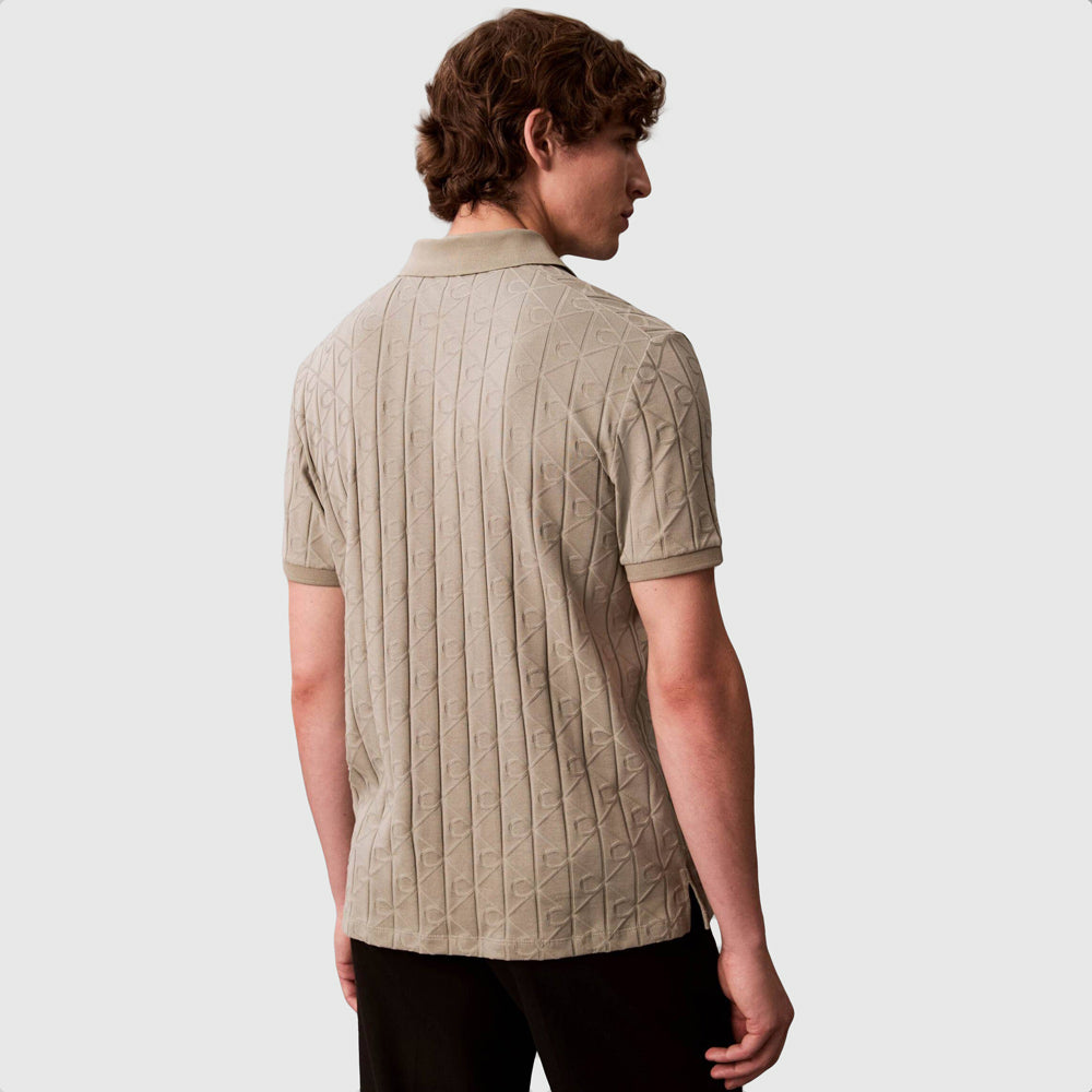 Mercerized Emblem Jacquard  Golfer - Grey