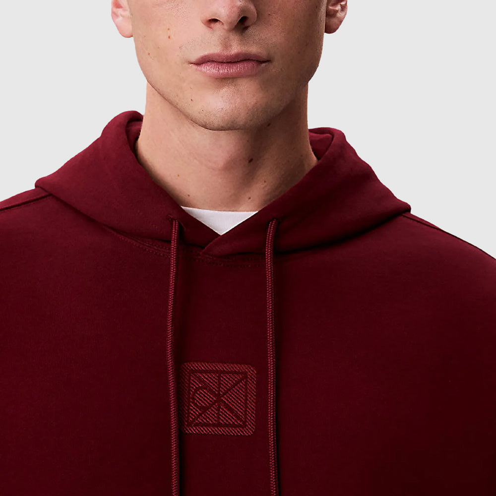 Premium Terry Ck Emblem Hoodie - Red
