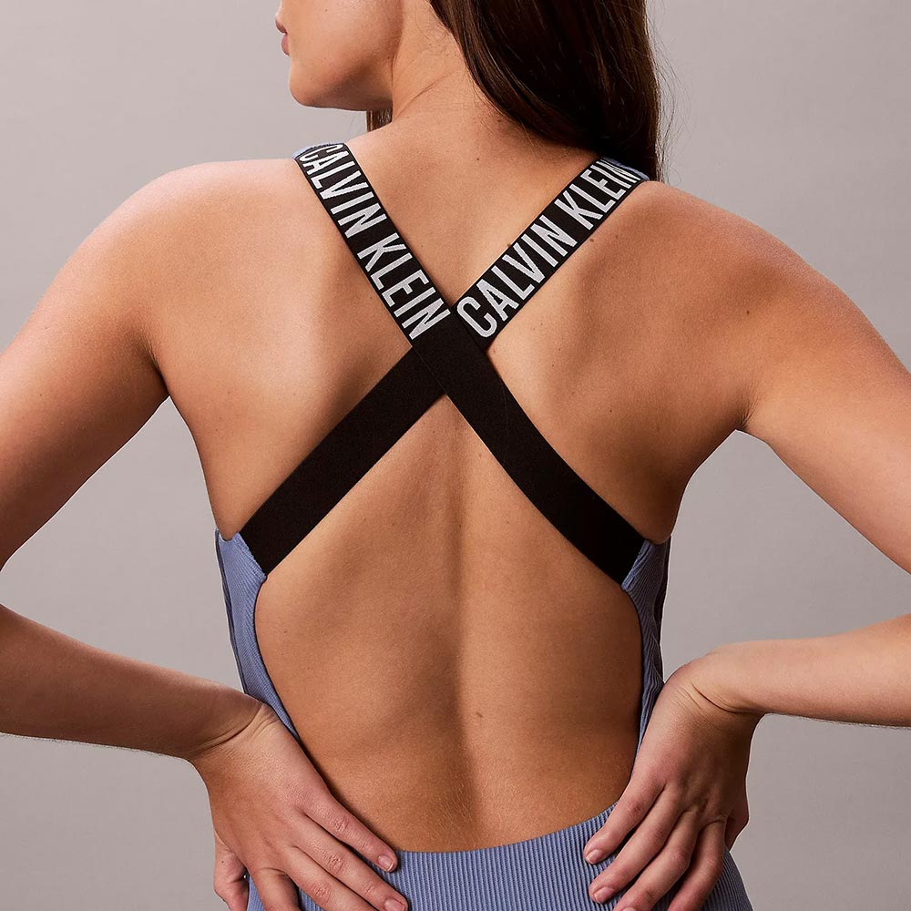 Cross Back Swimsuit - Blue Grey