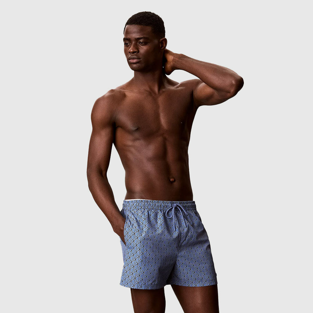 Short Drawstring Swim Short - Blue Grey