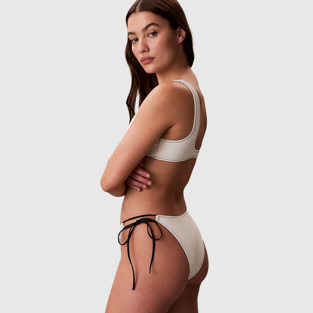 Tie Side Bikini Bottom - White
