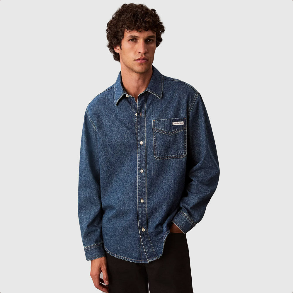 Calvin Klein Classic Harbour Overshirt - Denim Dark |ThirdBaseUrban