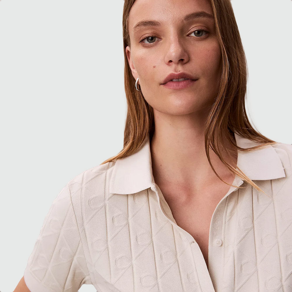 Jacquard Golfer Top - Offwhite