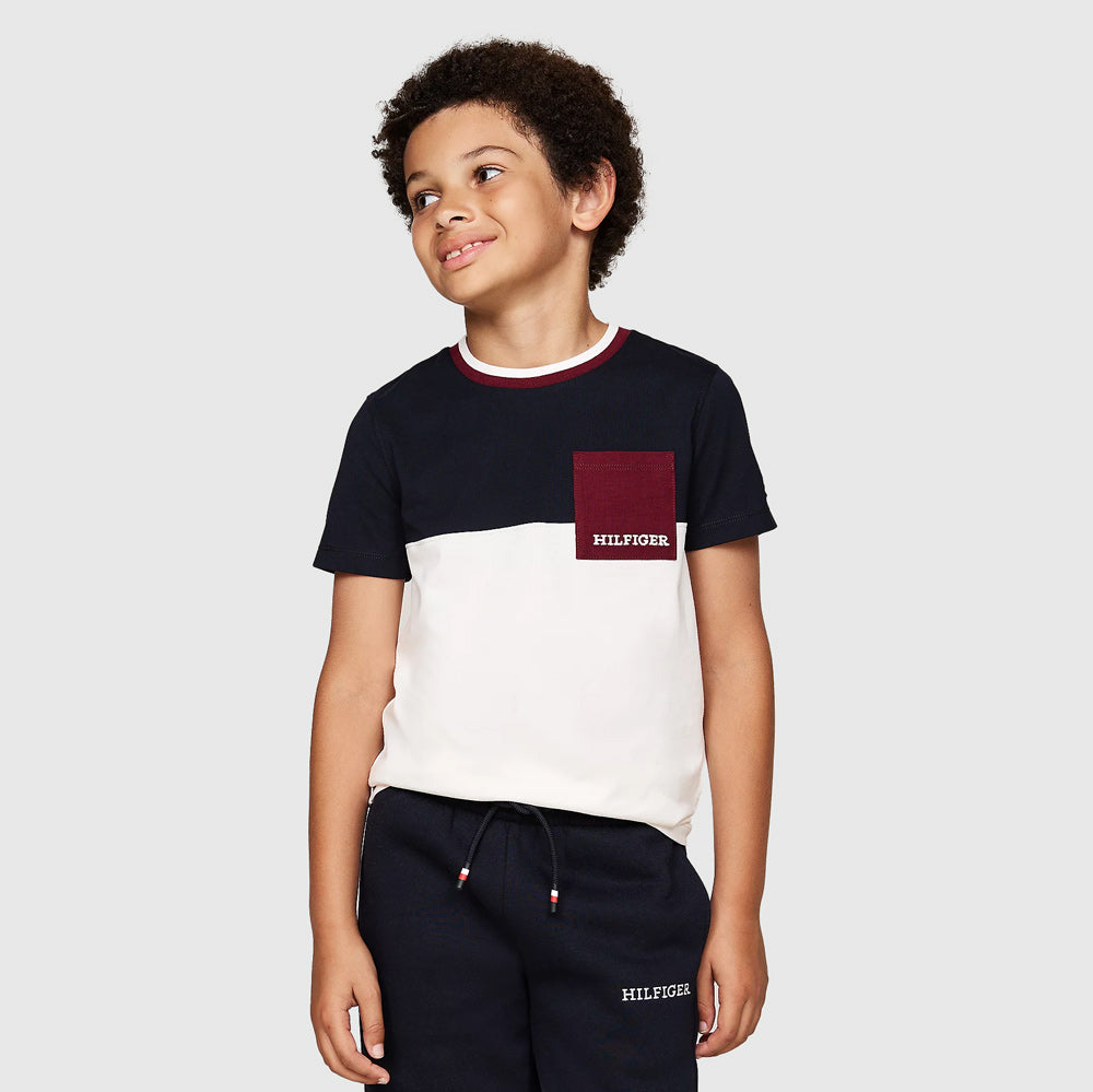 Tommy Hilfiger Kids Colorblock T-Shirt - Off White |ThirdBaseUrban