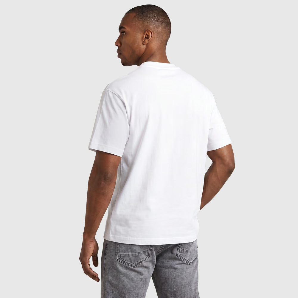 Chest Badge Relaxed Fit T Shirt - White