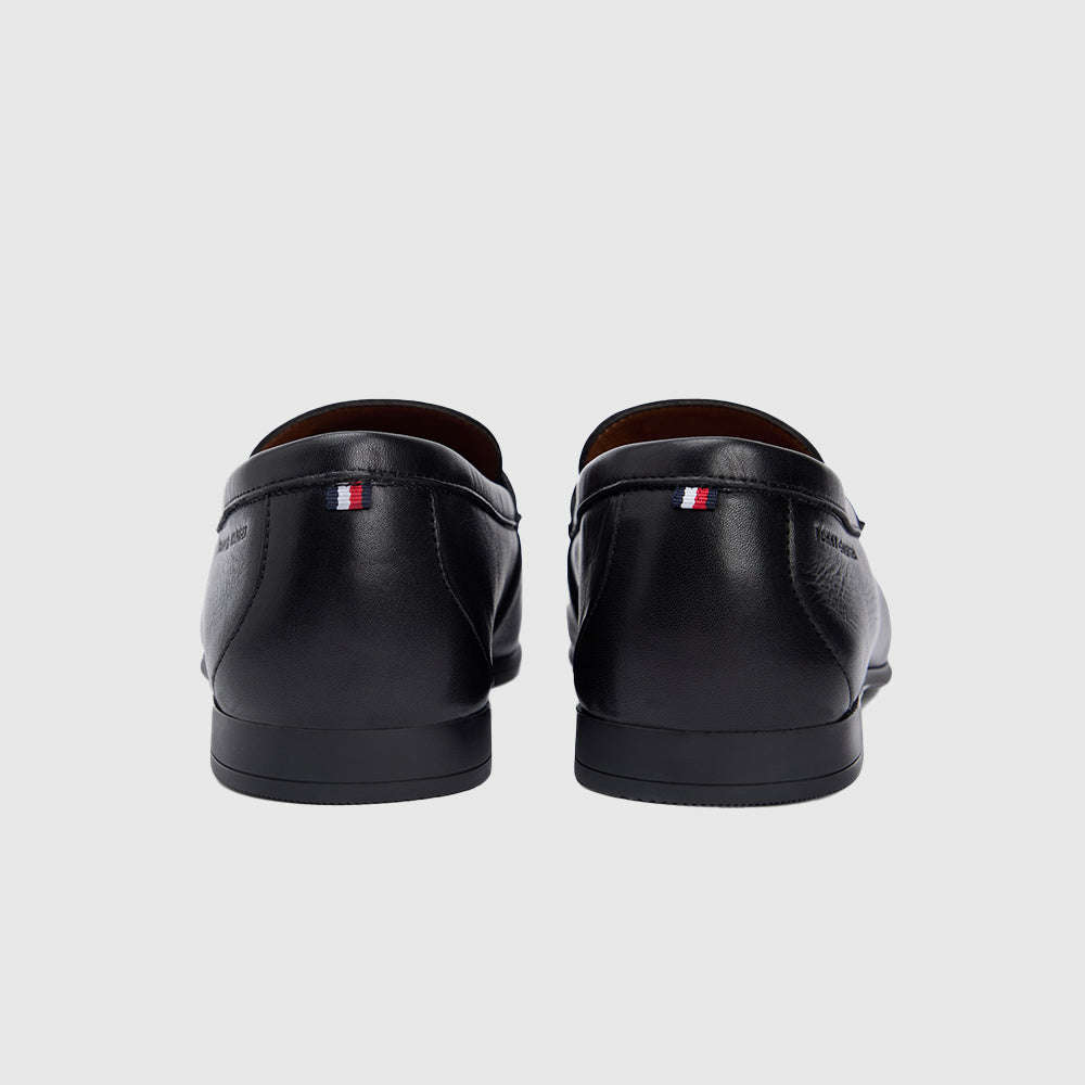 Flexible Slim  Leather Loafer - Black