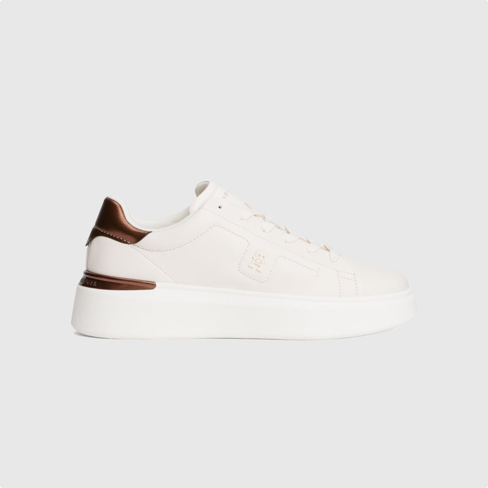 Tommy Hilfiger Chic Platform Sneaker Gold - Off White |ThirdBaseUrban