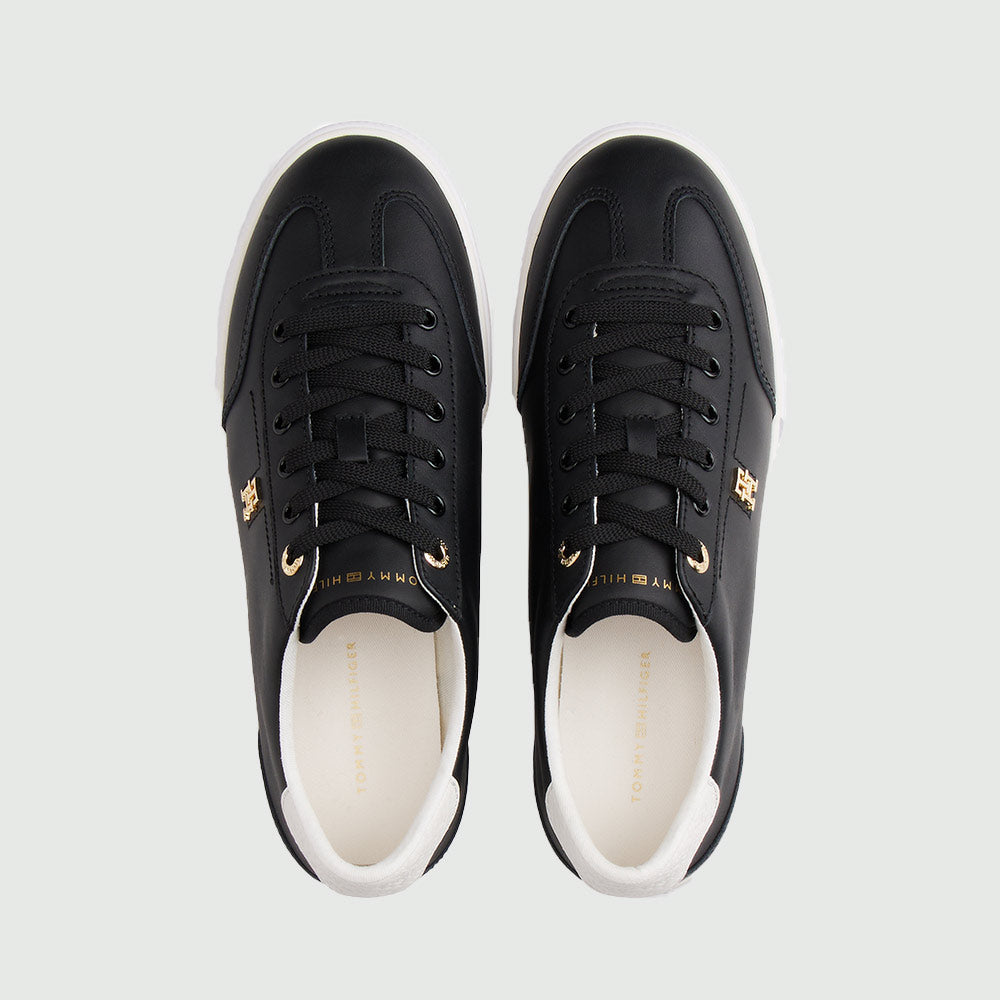 Low Profile Vulcanized Monogram Trainers  - Black