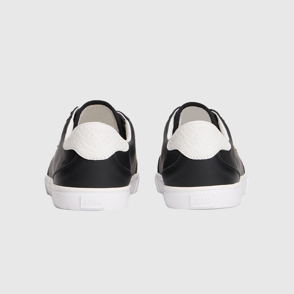 Low Profile Vulcanized Monogram Trainers  - Black