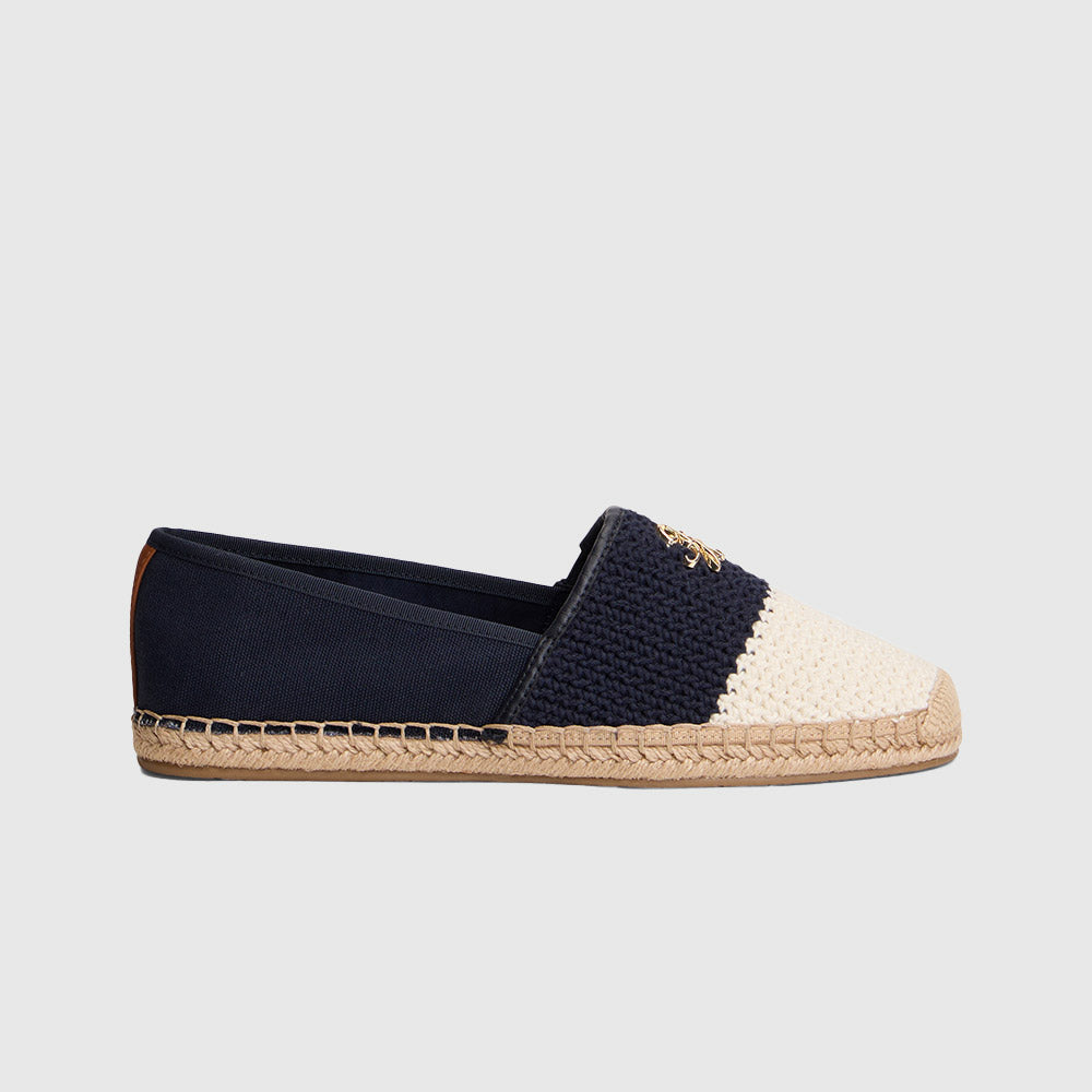 Colour-Blocked Woven Espadrilles - Navy