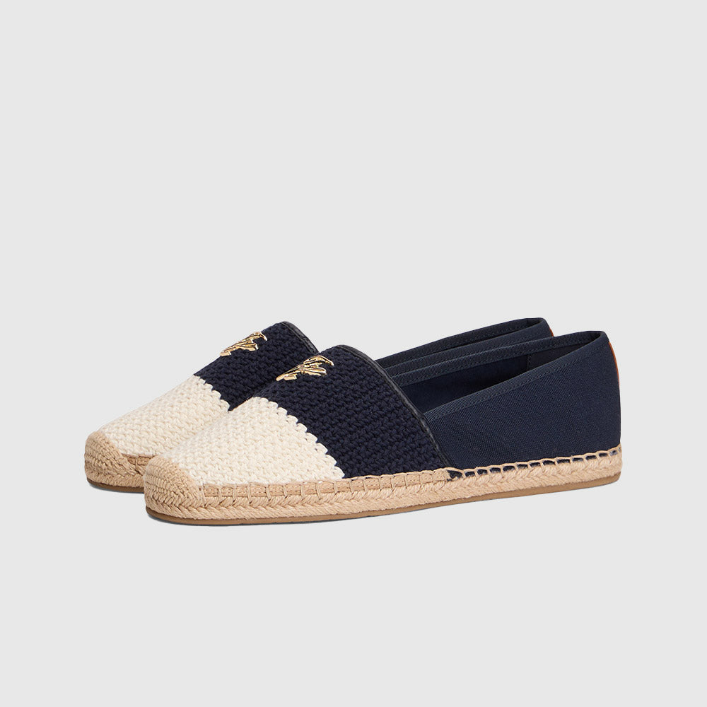 Colour-Blocked Woven Espadrilles - Navy