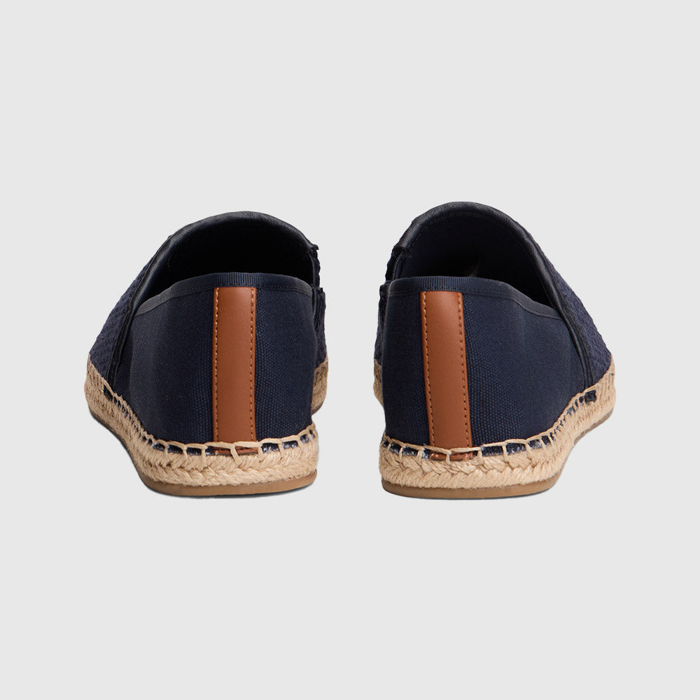 Colour-Blocked Woven Espadrilles - Navy