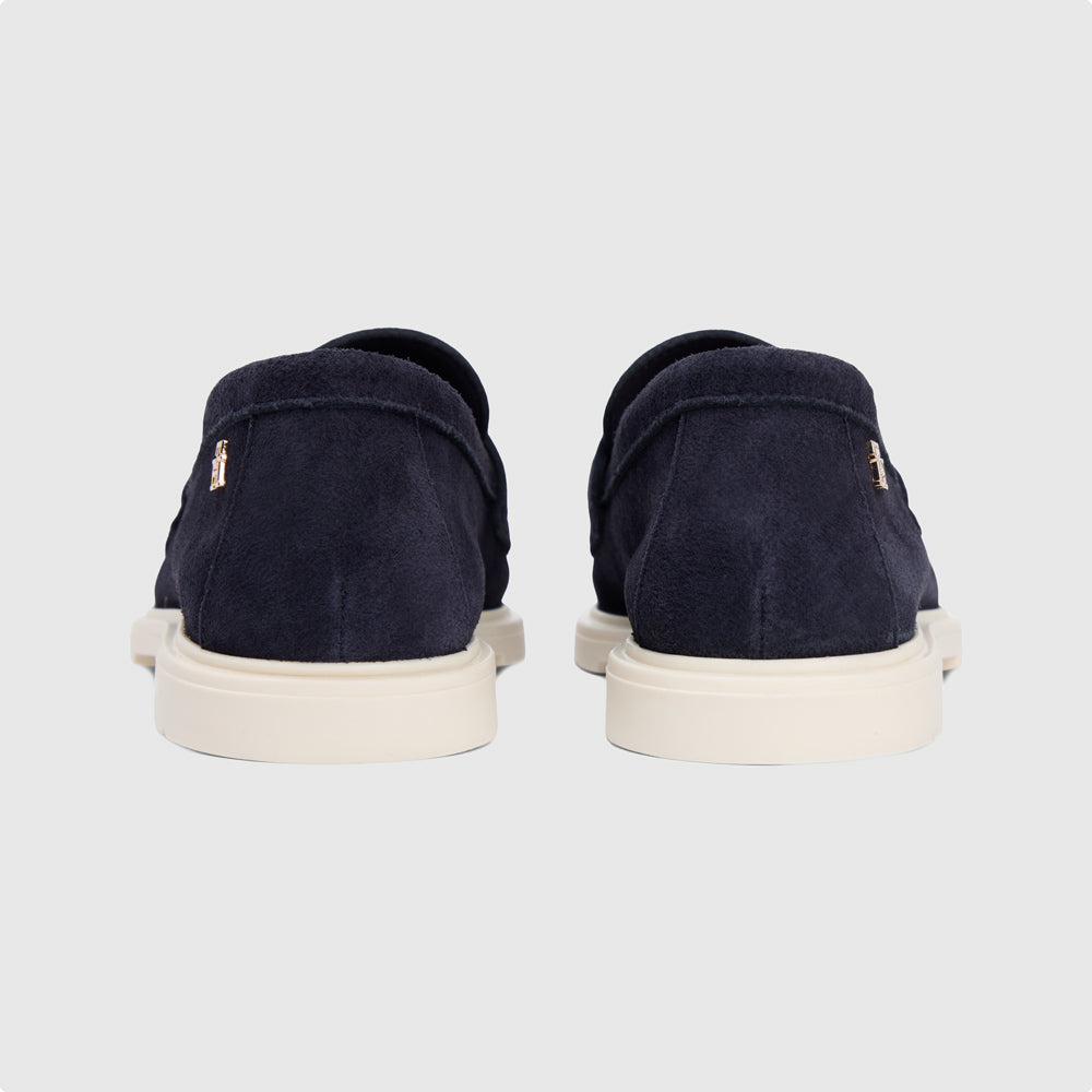 Light Suede Tassel Loafer - Navy