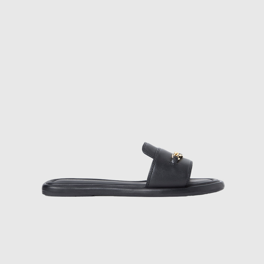 Leather Horsebit Leather Mule - Black