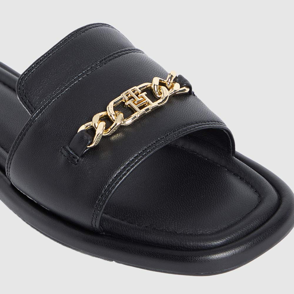 Leather Horsebit Leather Mule - Black