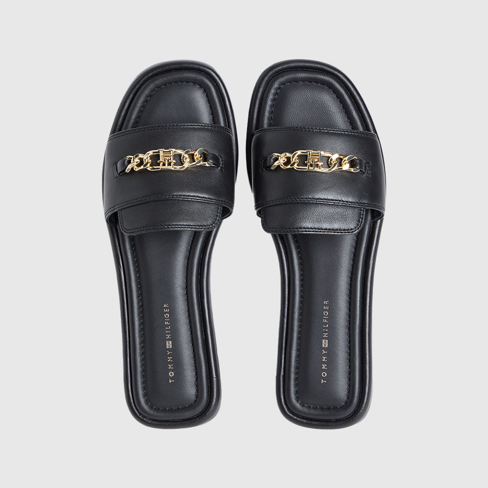 Leather Horsebit Leather Mule - Black