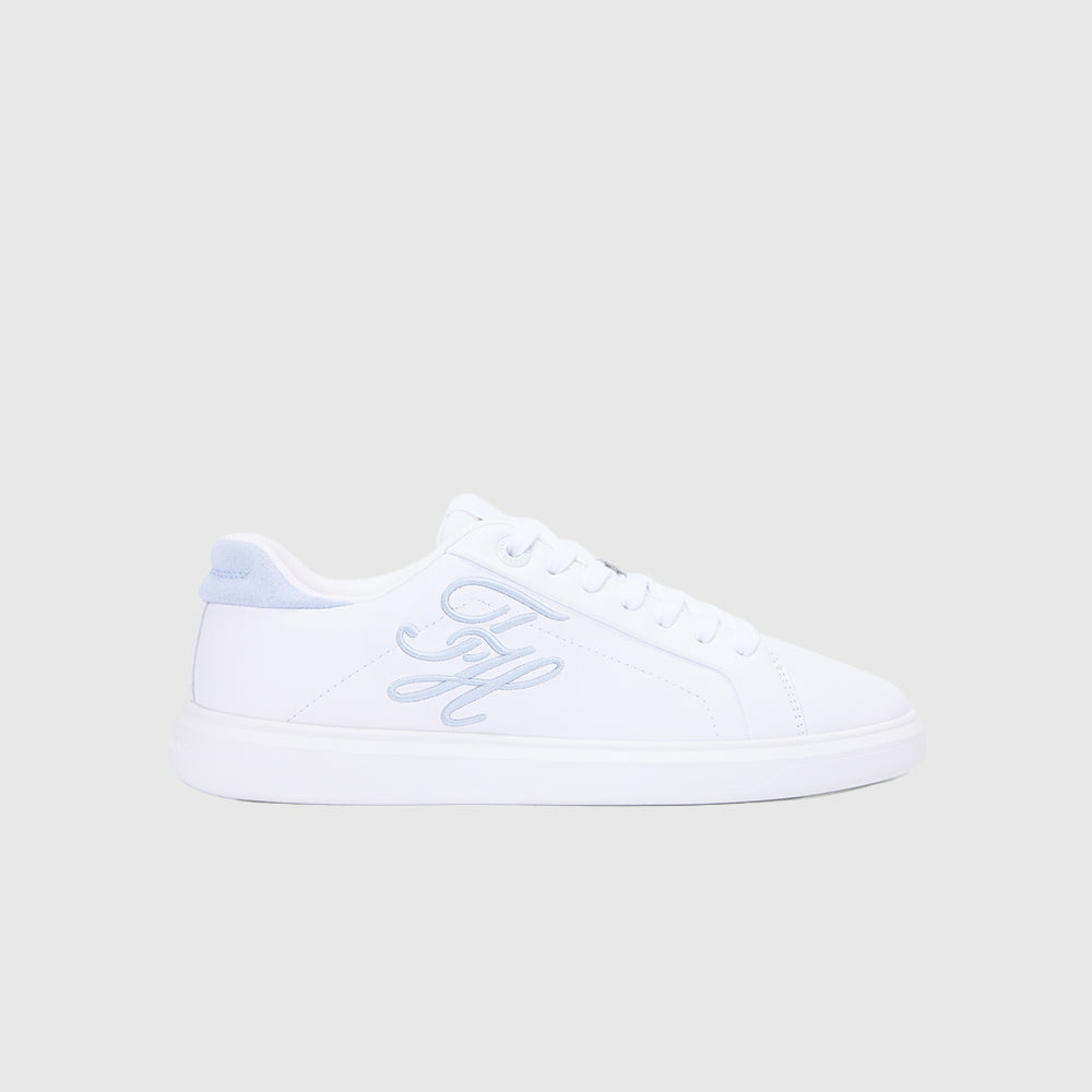 Icon Leather Embroidered Logo Trainers - White