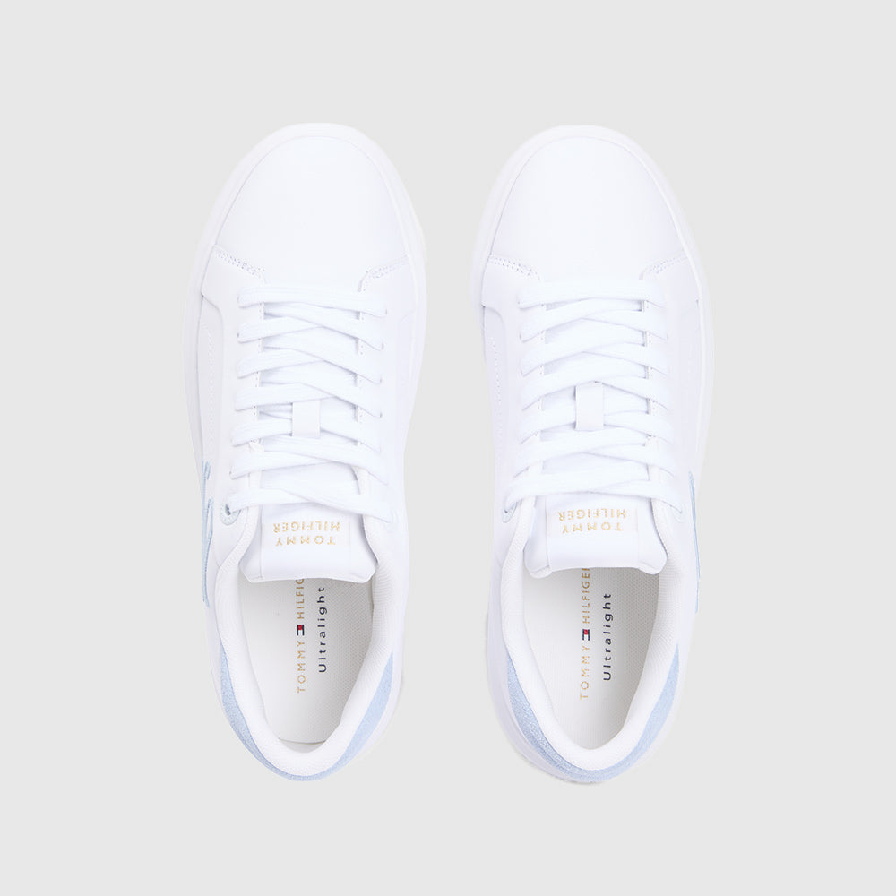 Icon Leather Embroidered Logo Trainers - White