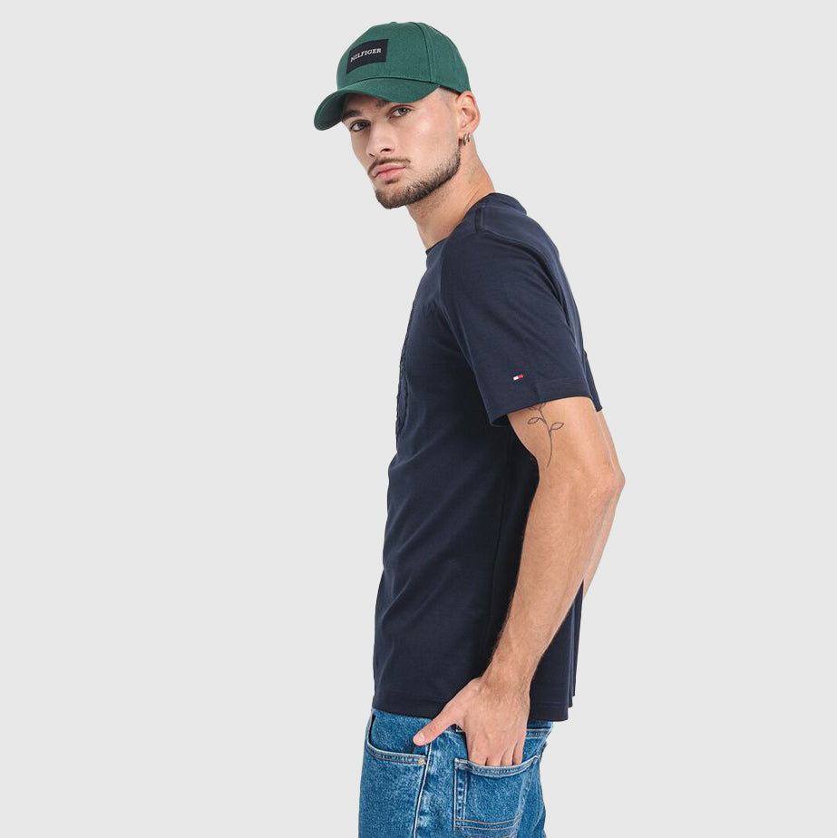 Flag Embossed T-Shirt - Navy