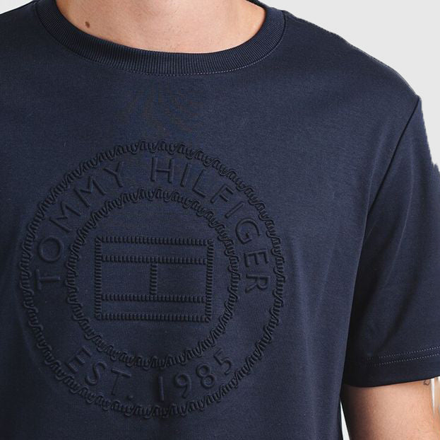 Flag Embossed T-Shirt - Navy