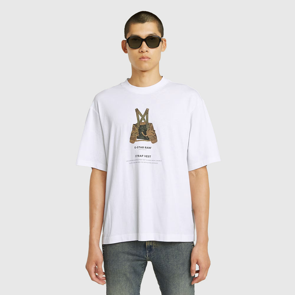 G-Star Archive Print Boxy T-Shirt - White |ThirdBaseUrban