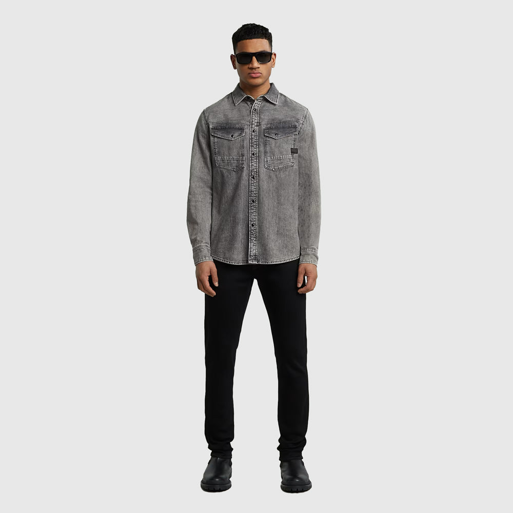 Dakota Slim Shirt - Denim Grey