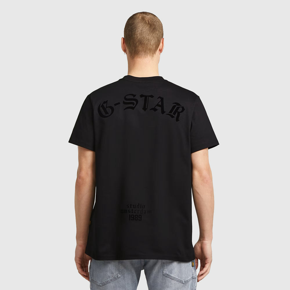 G-Star Flock Back T-Shirt - Black |ThirdBaseUrban