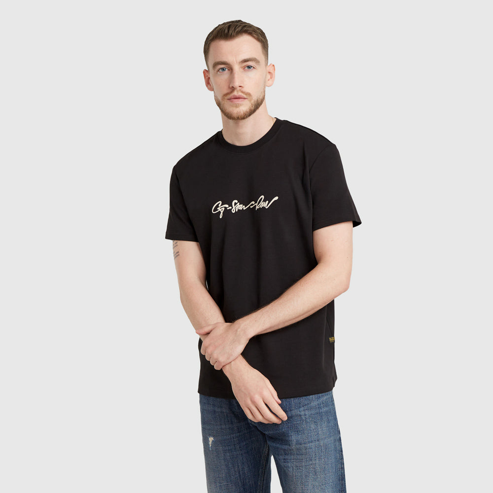 G-Star G-Script T-Shirt - Black |ThirdBaseUrban