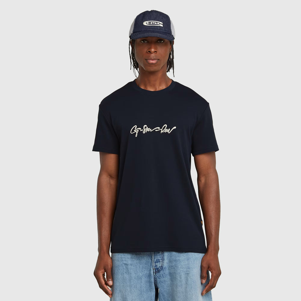 G-Star G-Script T-Shirt - Navy |ThirdBaseUrban