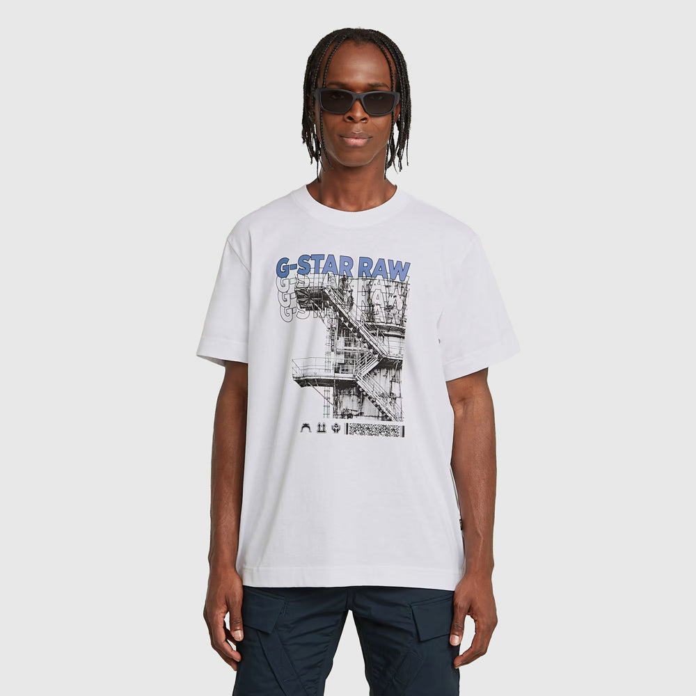 G-Star Stairs Gr T-Shirt - White |ThirdBaseUrban