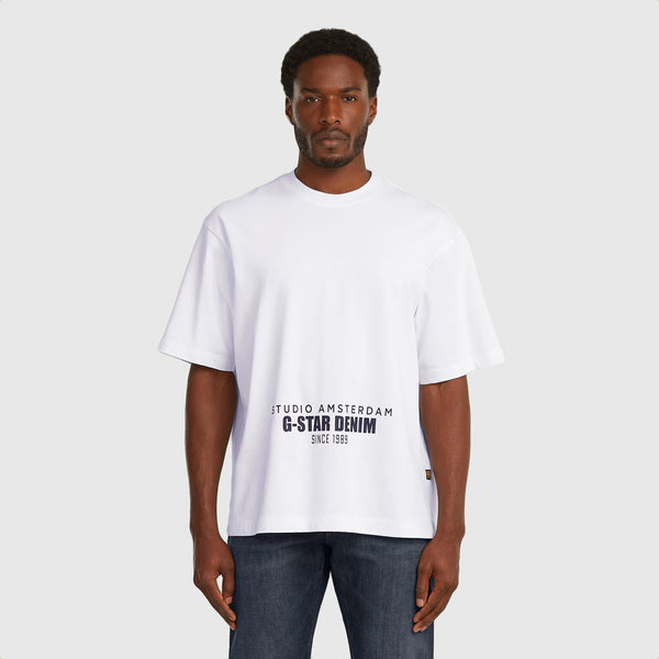 トップス star lettering tee (white) G-Star-Studio-Arms-Boxy-R-T-T-