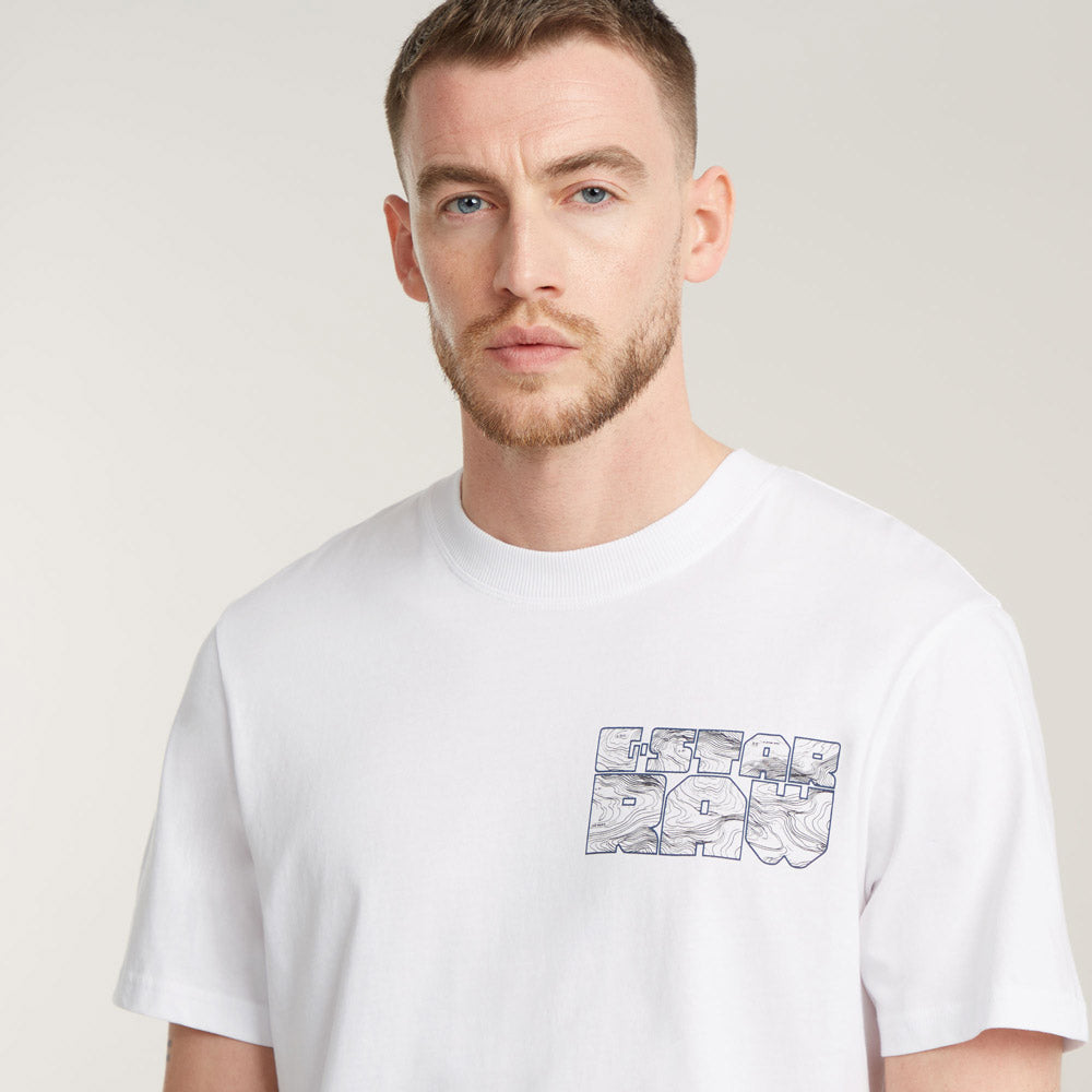 Topography Chest T-Shirt - White