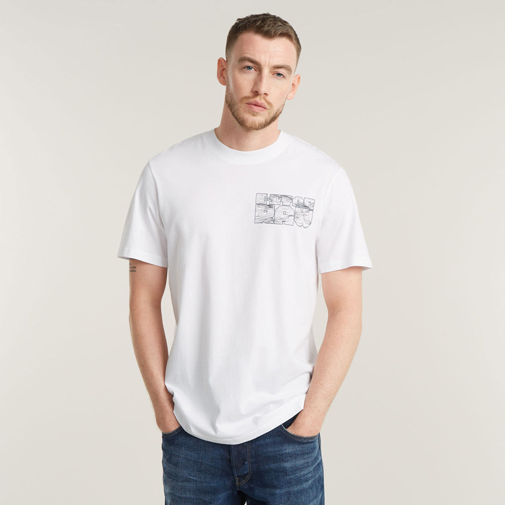 Topography Chest T-Shirt - White