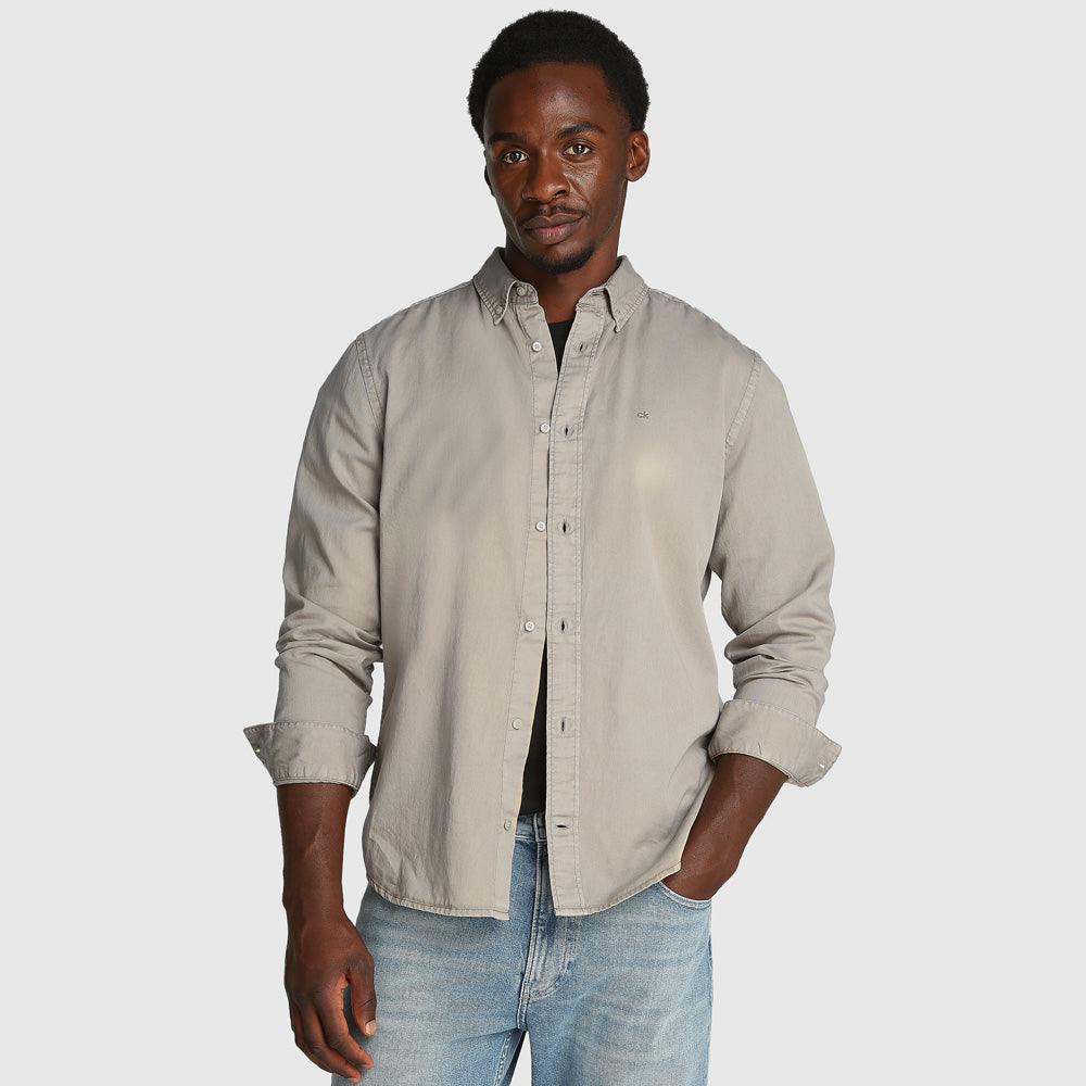 Calvin Klein Garment Dyed Shirt - Grey |ThirdBaseUrban