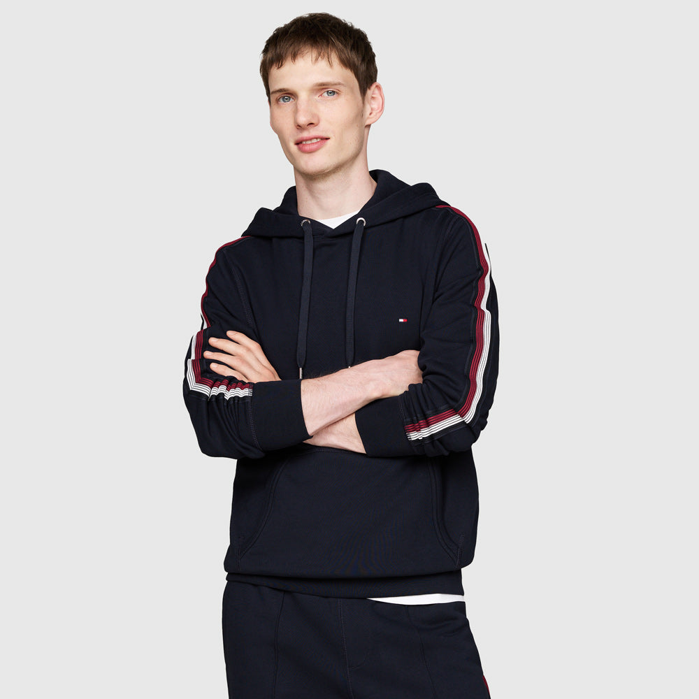 Tommy Hilfiger Global Stripe Hoody - Navy |ThirdBaseUrban