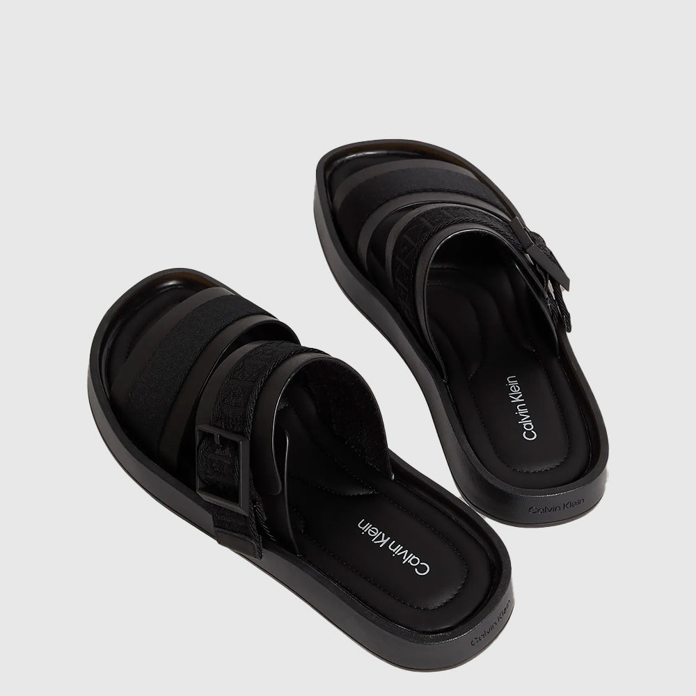 Leather Buckle Sandal - Black