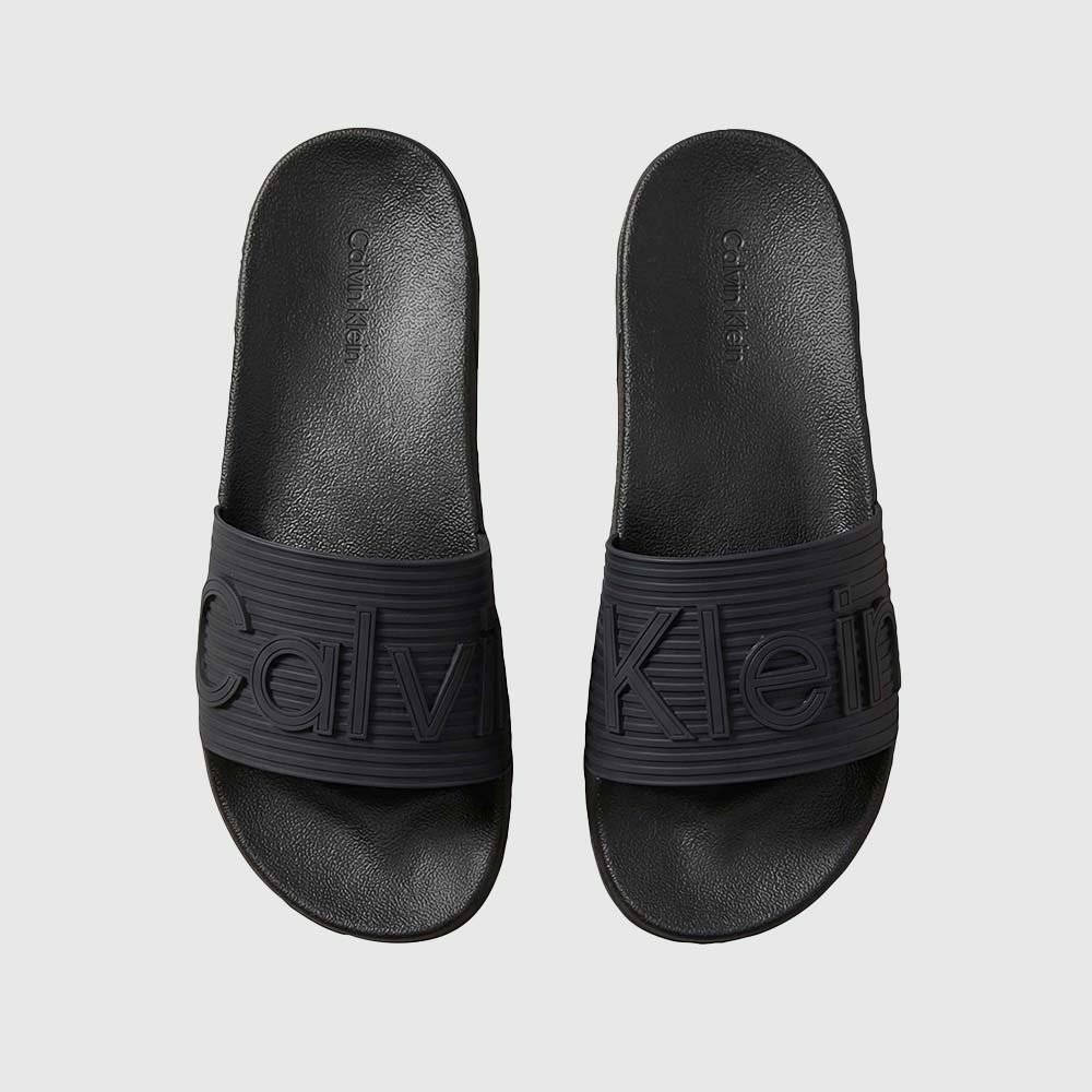 Emblem Logo Slides - Black